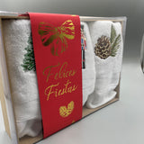 Kit de 3 Toallas de Mano Navideñas
